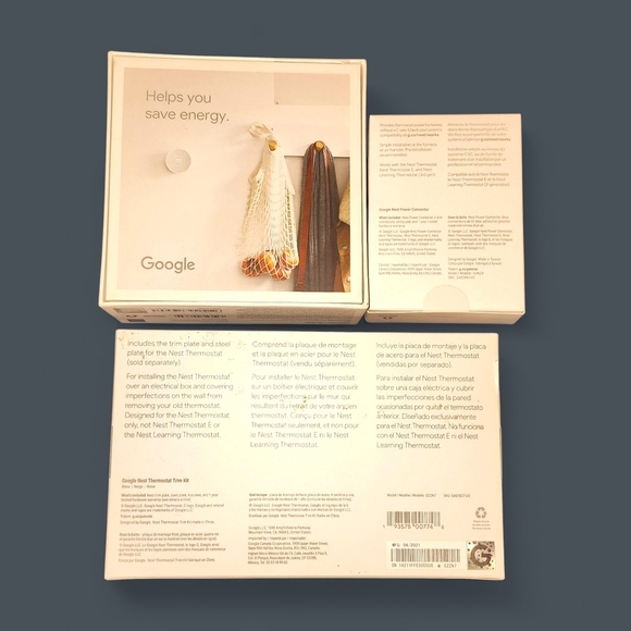 NIB Google Nest Thermostat, Trim Kit & Power Connector - Picture 14 of 14